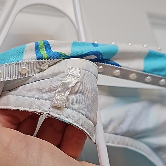 Lilly Pulitzer Sandrine Dress in Shorely Blue Pearl Detail Women Size 10 EUC - Picture 9 of 10